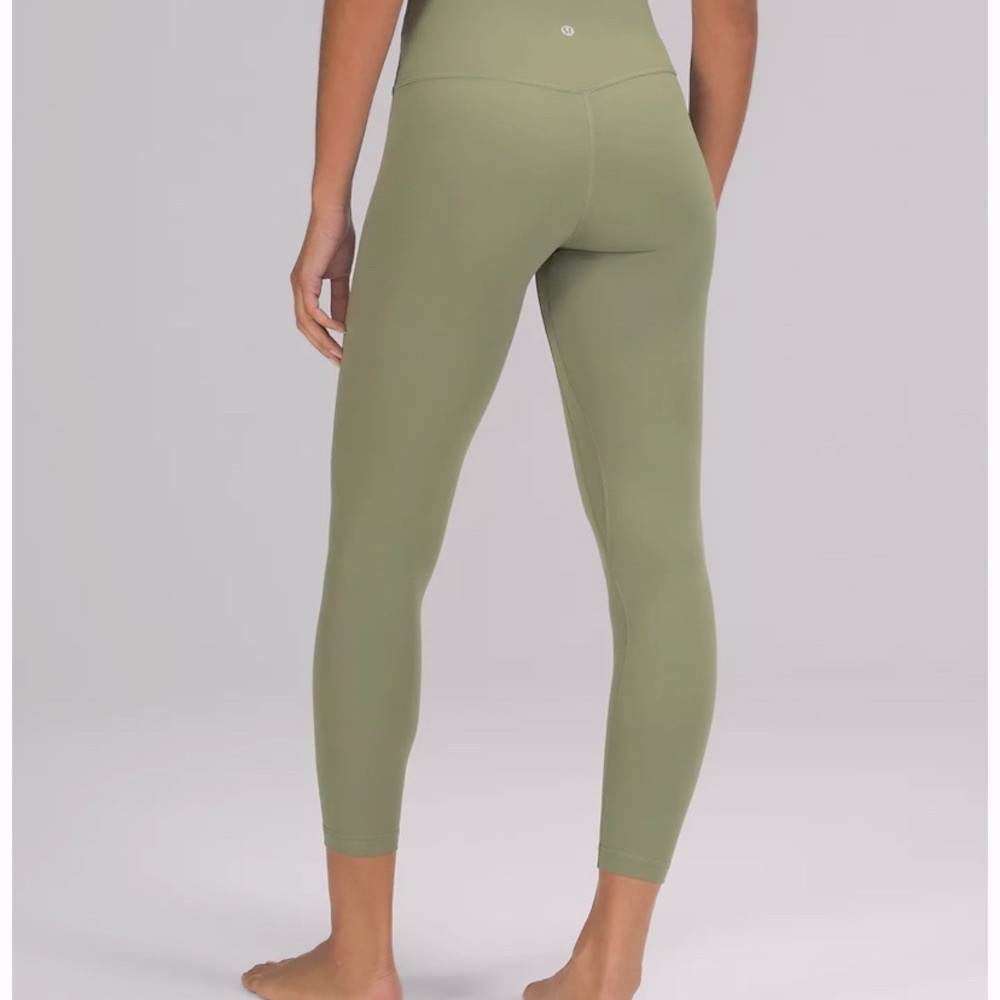 Size 6 Green twill lululemon Align High-Rise Pant 25"